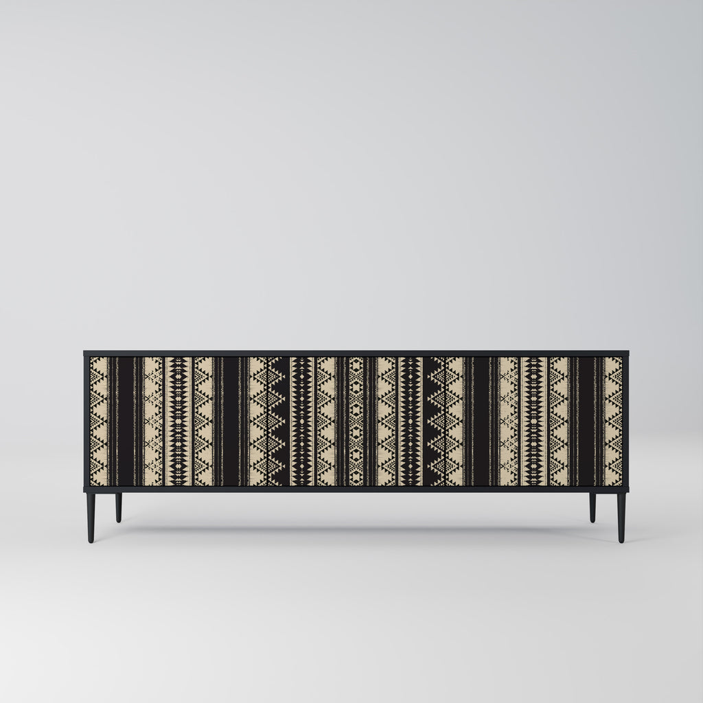 Mueble de TV AZTEC de 3 puertas con acabado negro