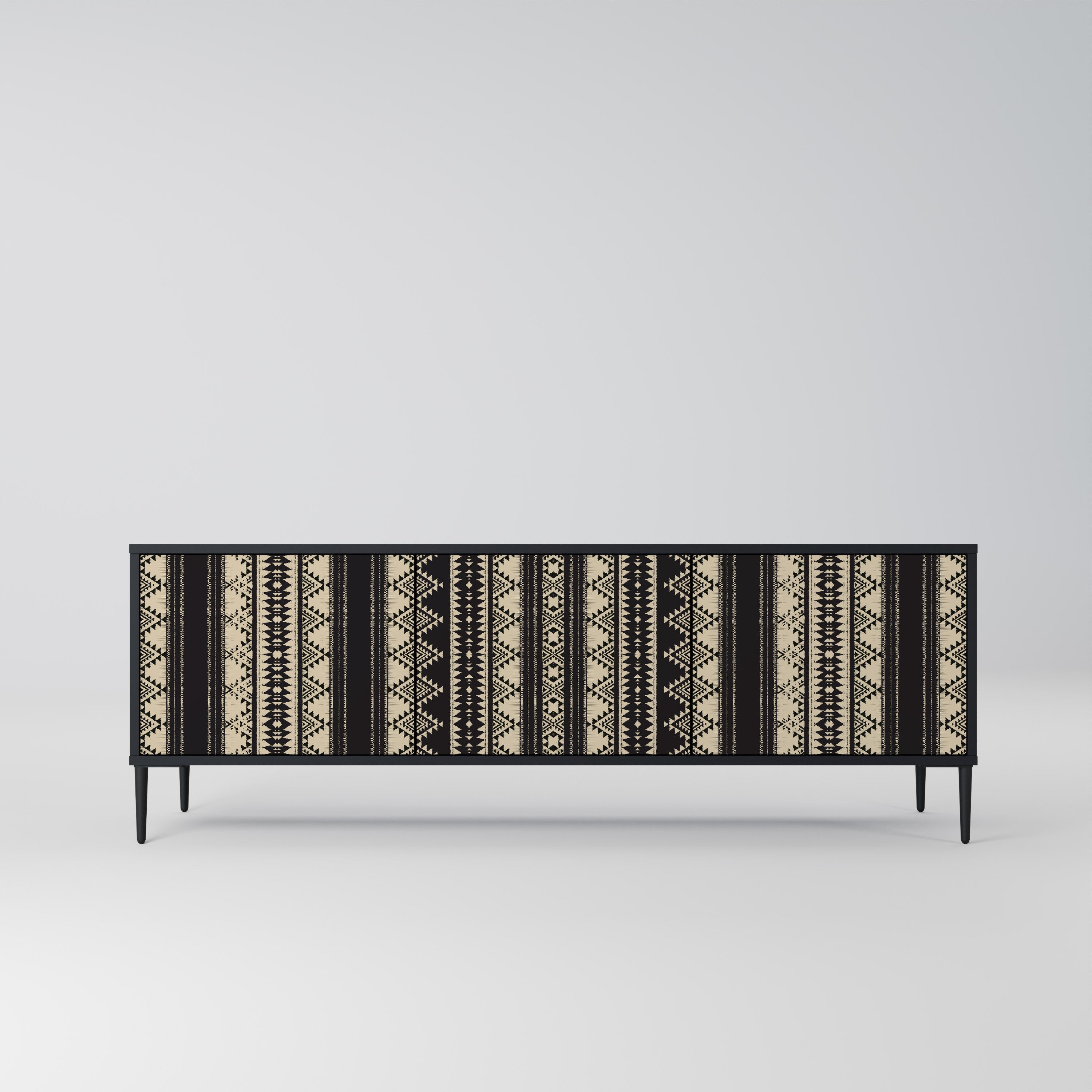 Mueble de TV AZTEC de 3 puertas con acabado negro