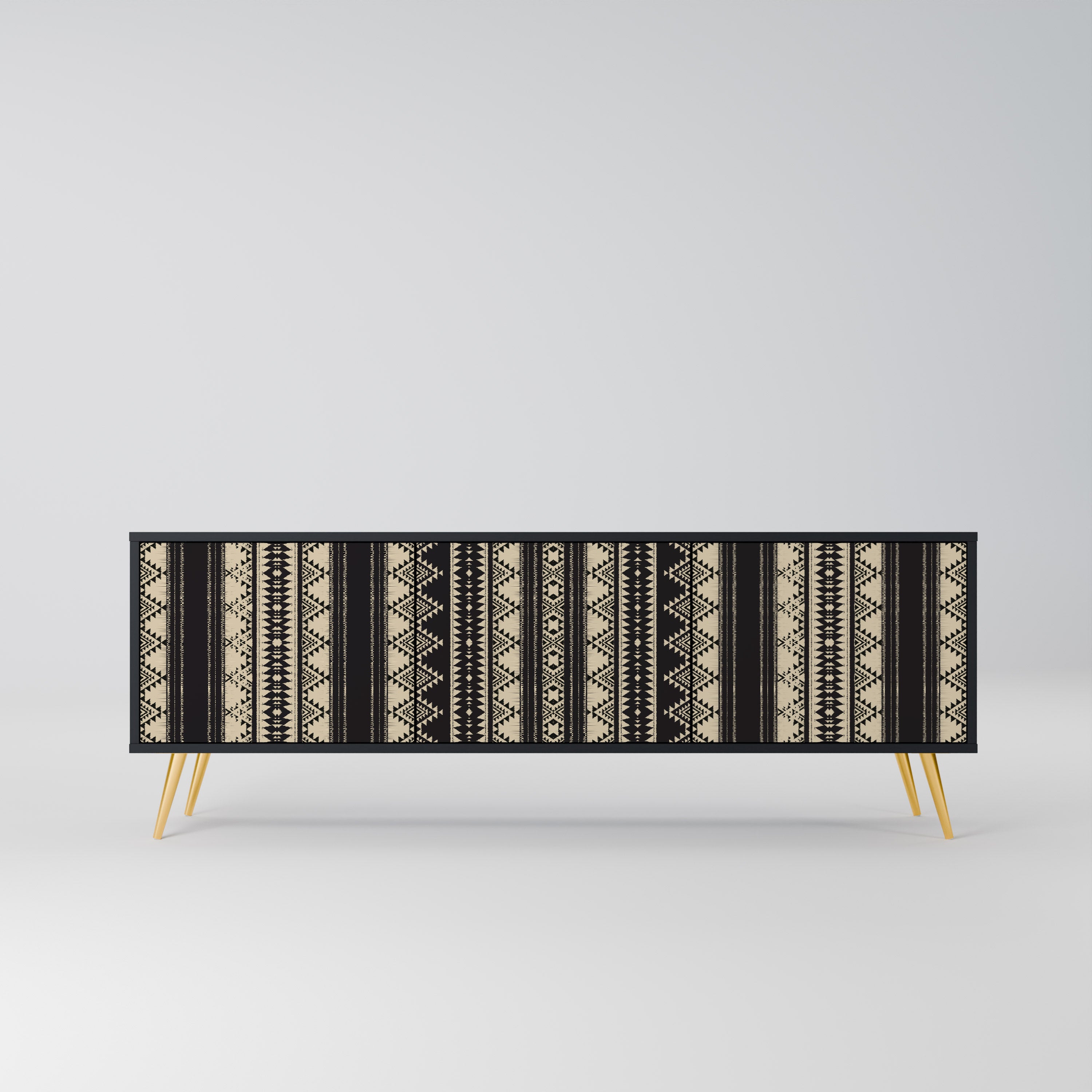 Mueble de TV AZTEC de 3 puertas con acabado negro