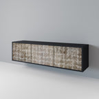 SLIGHTLY BLURRED 3-Door TV Stand in Black Finish