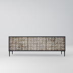 SLIGHTLY BLURRED 3-Door TV Stand in Black Finish