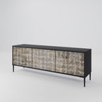 SLIGHTLY BLURRED 3-Door TV Stand in Black Finish