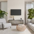 SLIGHTLY BLURRED 3-Door TV Stand in Black Finish