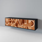 PRISM MOSAIC 3-Door TV Stand in Black Finish