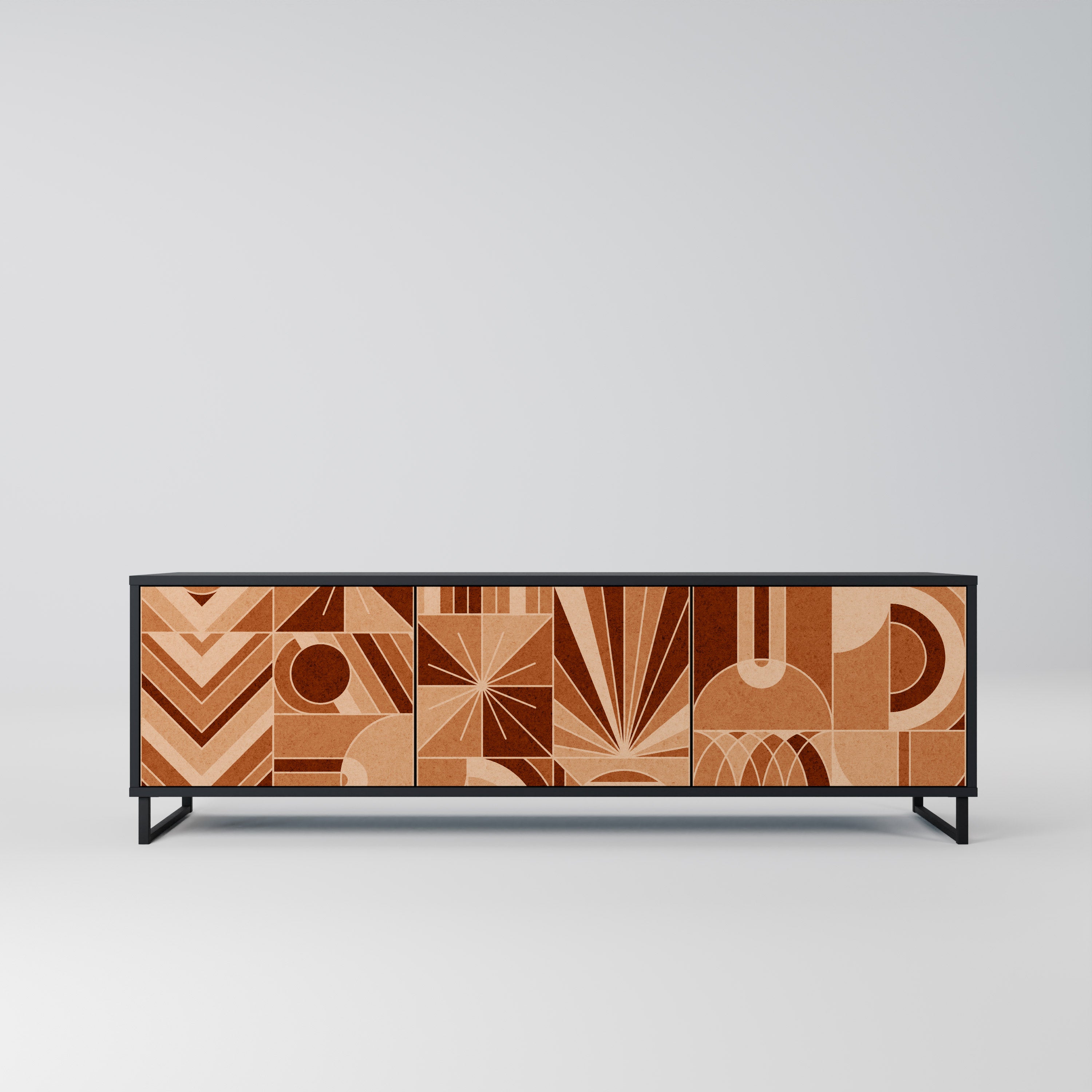 PRISM MOSAIC 3-Door TV Stand in Black Finish