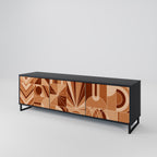 PRISM MOSAIC 3-Door TV Stand in Black Finish