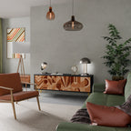 PRISM MOSAIC 3-Door TV Stand in Black Finish