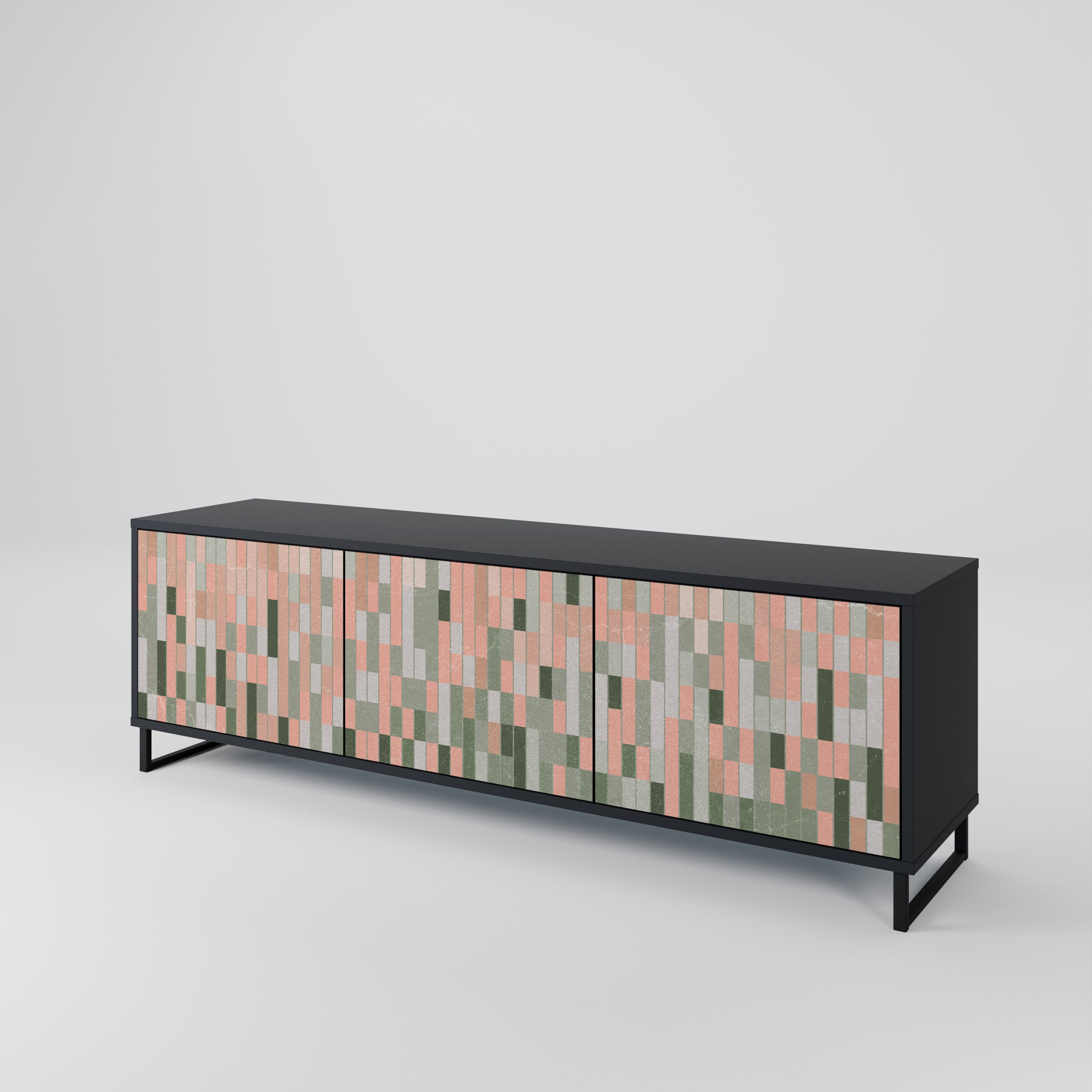 BUILDING THE FUTURE 3-Door TV Stand in Black Finish
