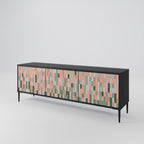 BUILDING THE FUTURE 3-Door TV Stand in Black Finish