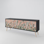 BUILDING THE FUTURE 3-Door TV Stand in Black Finish