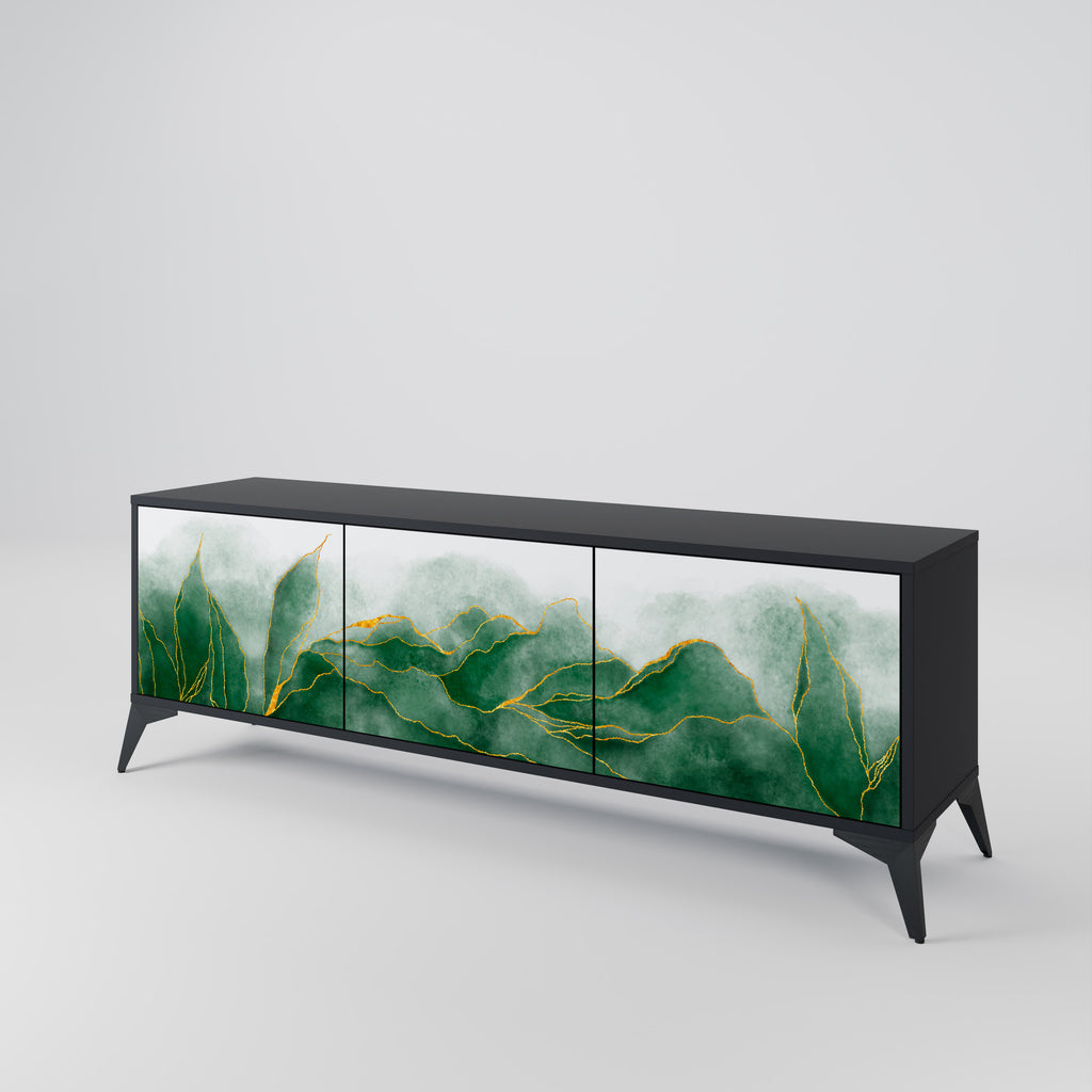 EXPENSIVE NATURE 3-Door TV Stand in Black Finish