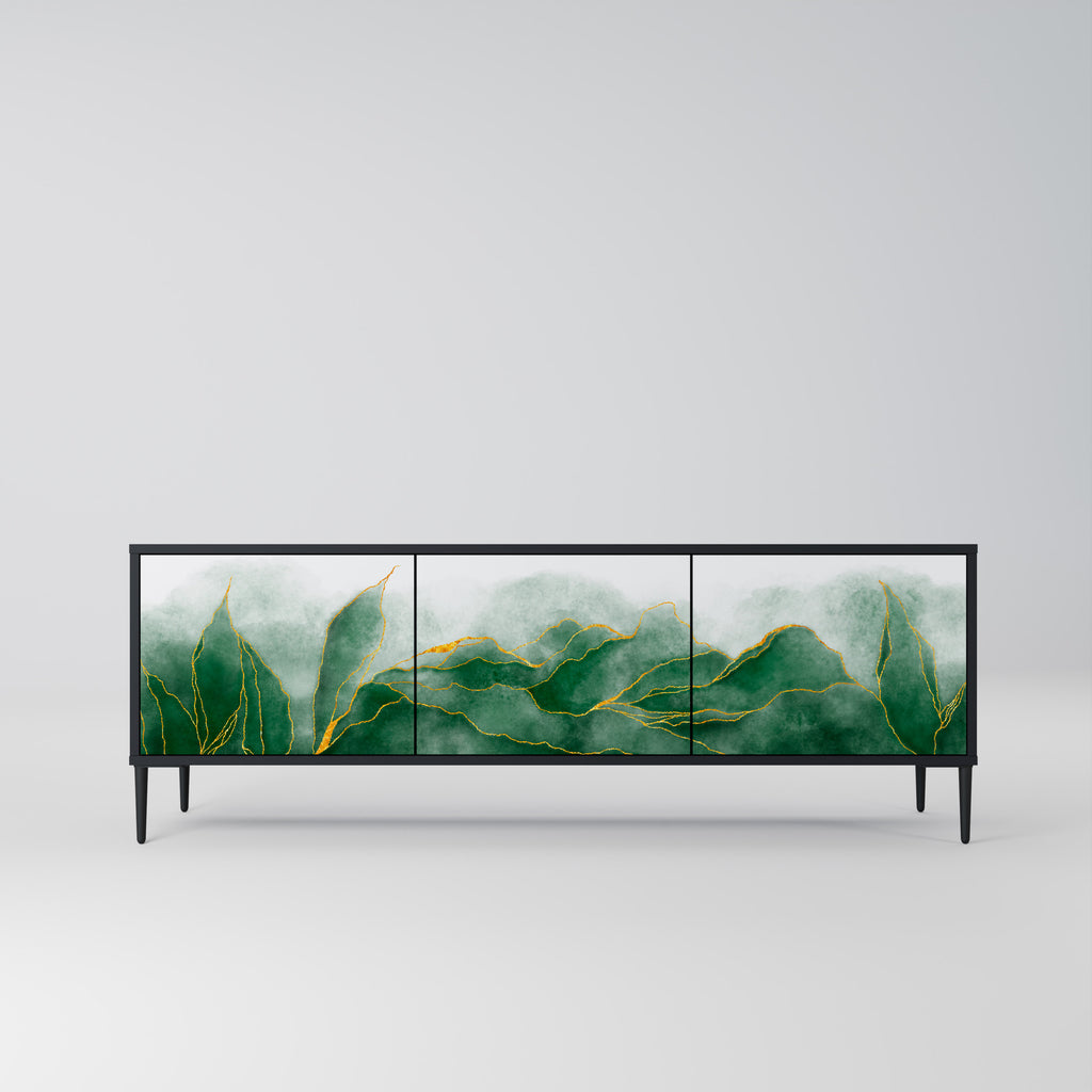 EXPENSIVE NATURE 3-Door TV Stand in Black Finish