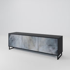 MUTED ARC 3-Door TV Stand in Black Finish