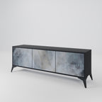 MUTED ARC 3-Door TV Stand in Black Finish