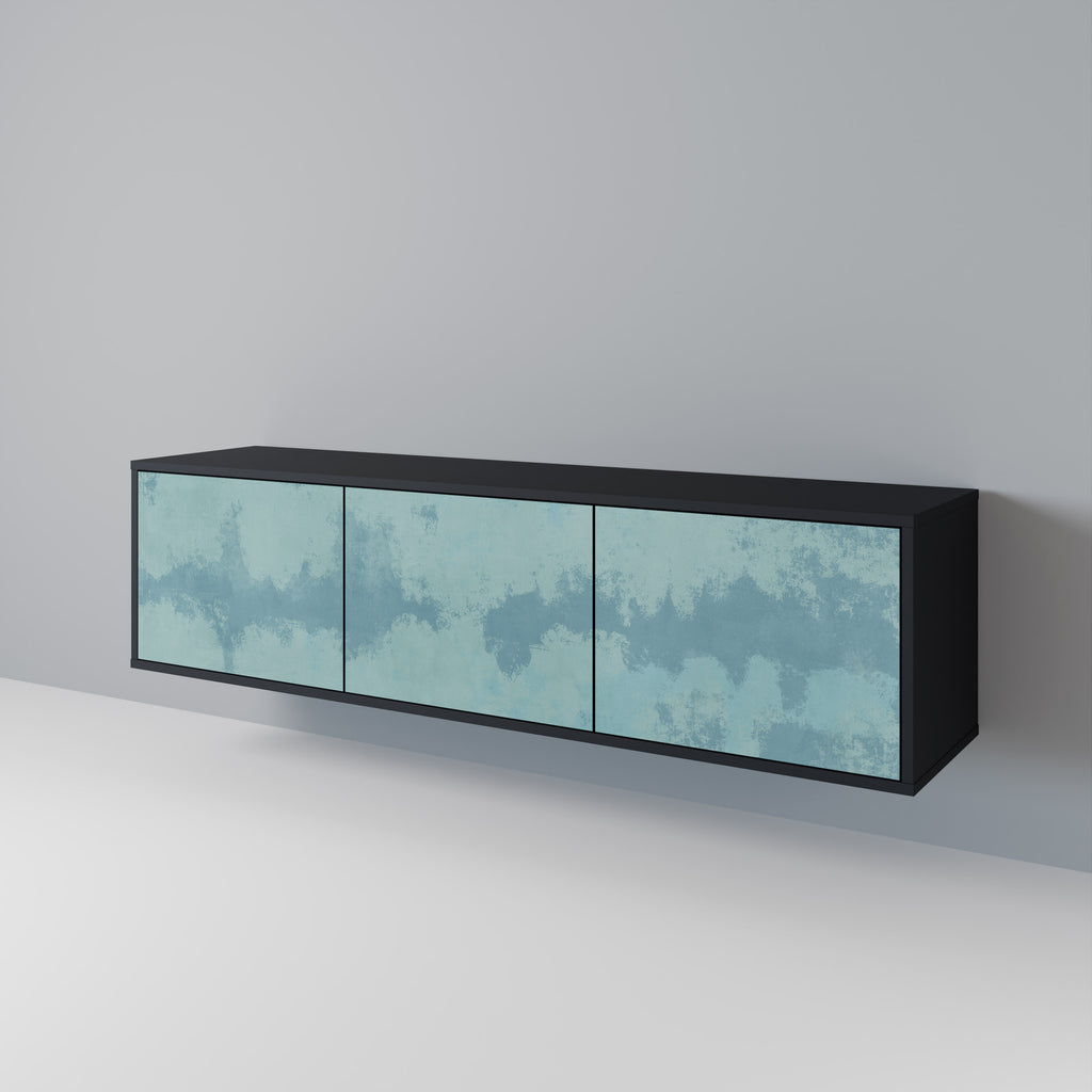 SKY WASH 3-Door TV Stand in Black Finish