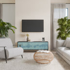 SKY WASH 3-Door TV Stand in Black Finish