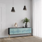 SKY WASH 3-Door TV Stand in Black Finish