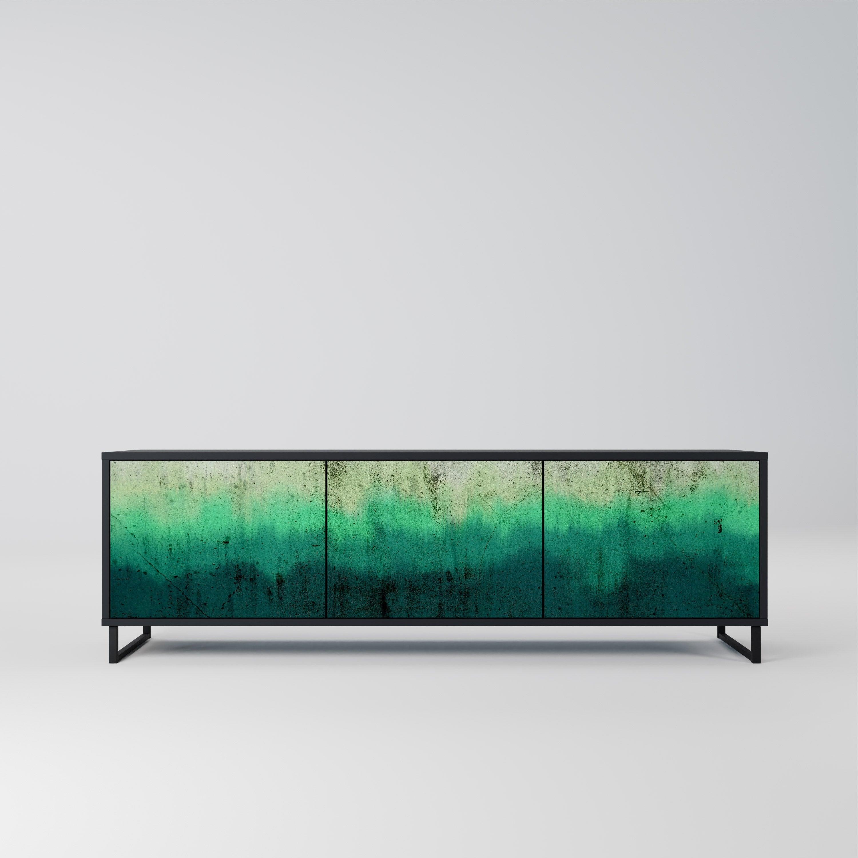 Mueble de TV de 3 puertas NORTHERN LIGHTS con acabado negro