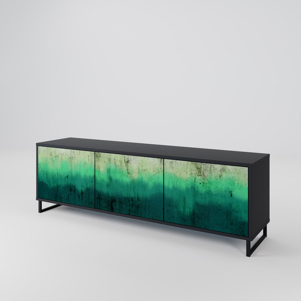 Mueble de TV de 3 puertas NORTHERN LIGHTS con acabado negro