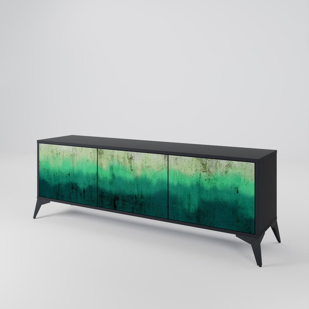 Mueble de TV de 3 puertas NORTHERN LIGHTS con acabado negro