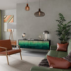 NORTHERN LIGHTS 3-Door TV Stand in Black Finish