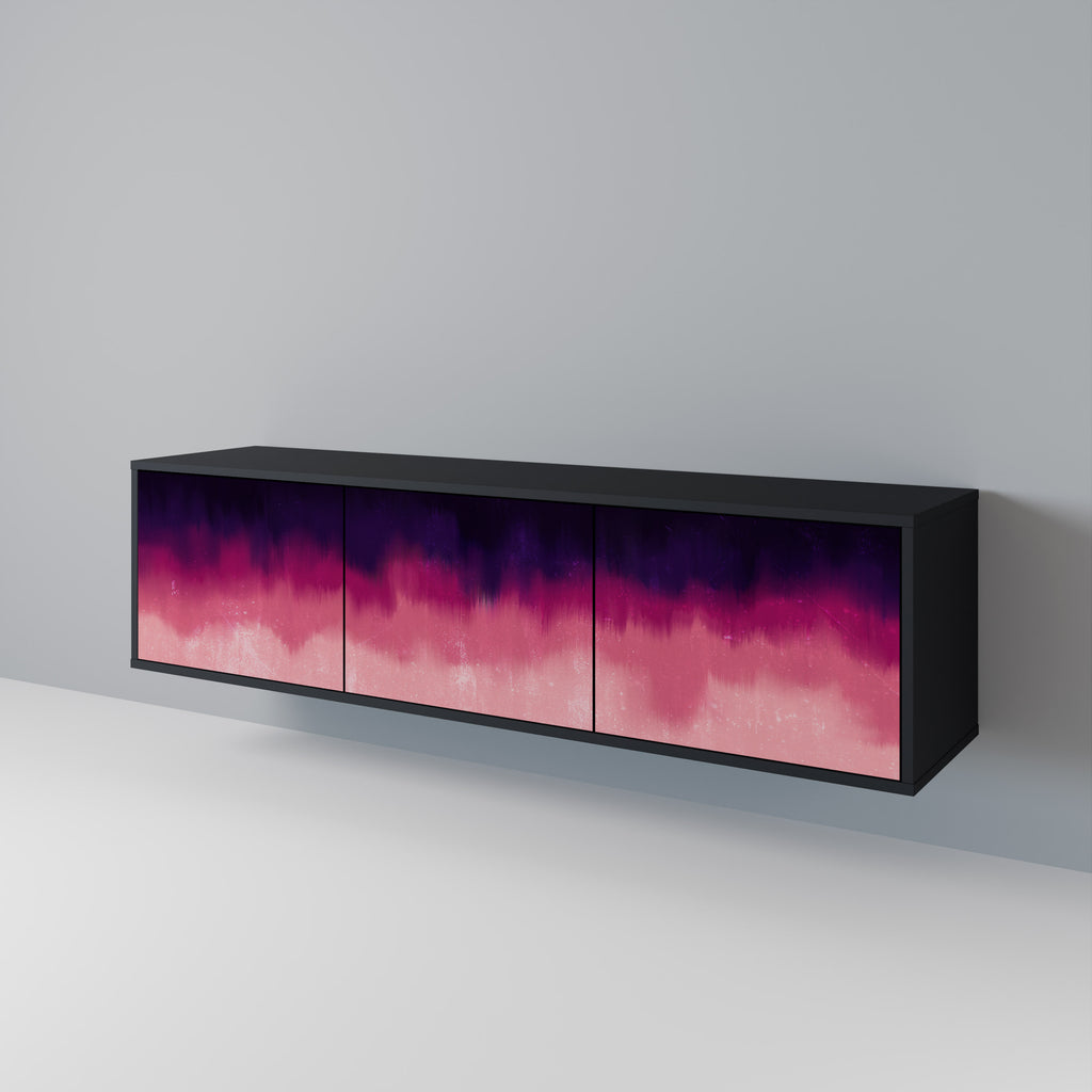Mueble de TV AURORA BOREALIS de 3 puertas con acabado negro