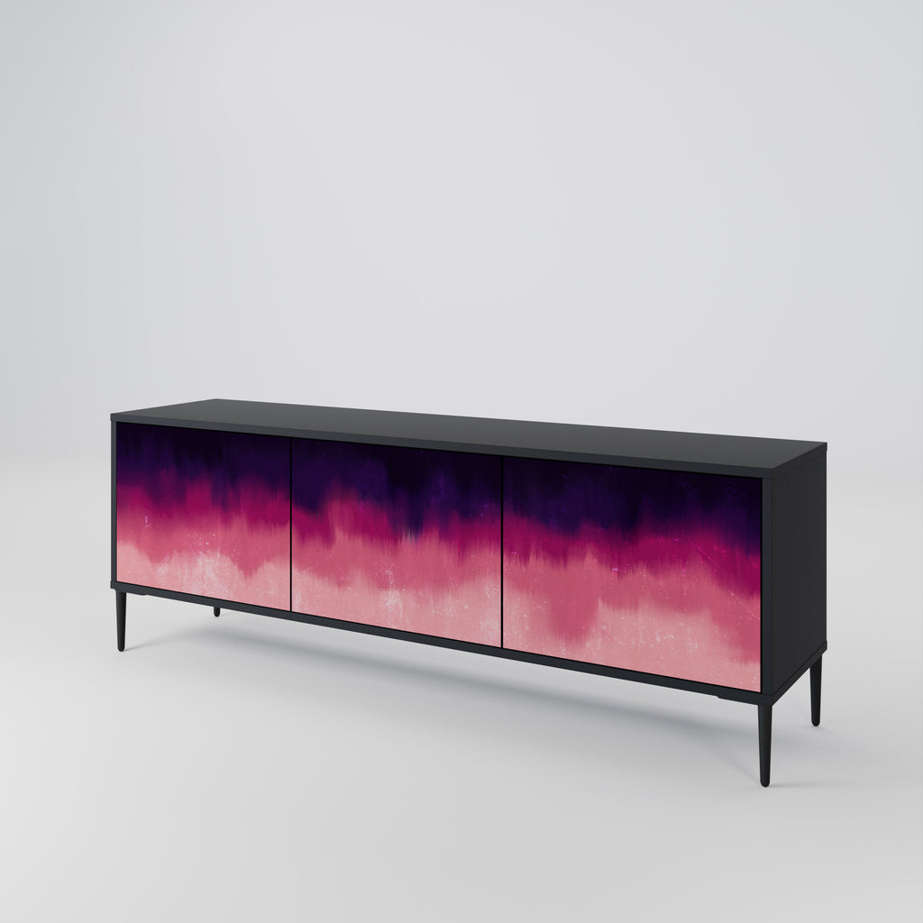 Mueble de TV AURORA BOREALIS de 3 puertas con acabado negro
