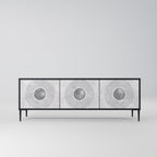 SOLID CIRCLES Mueble de TV de 3 Puertas en Acabado Negro