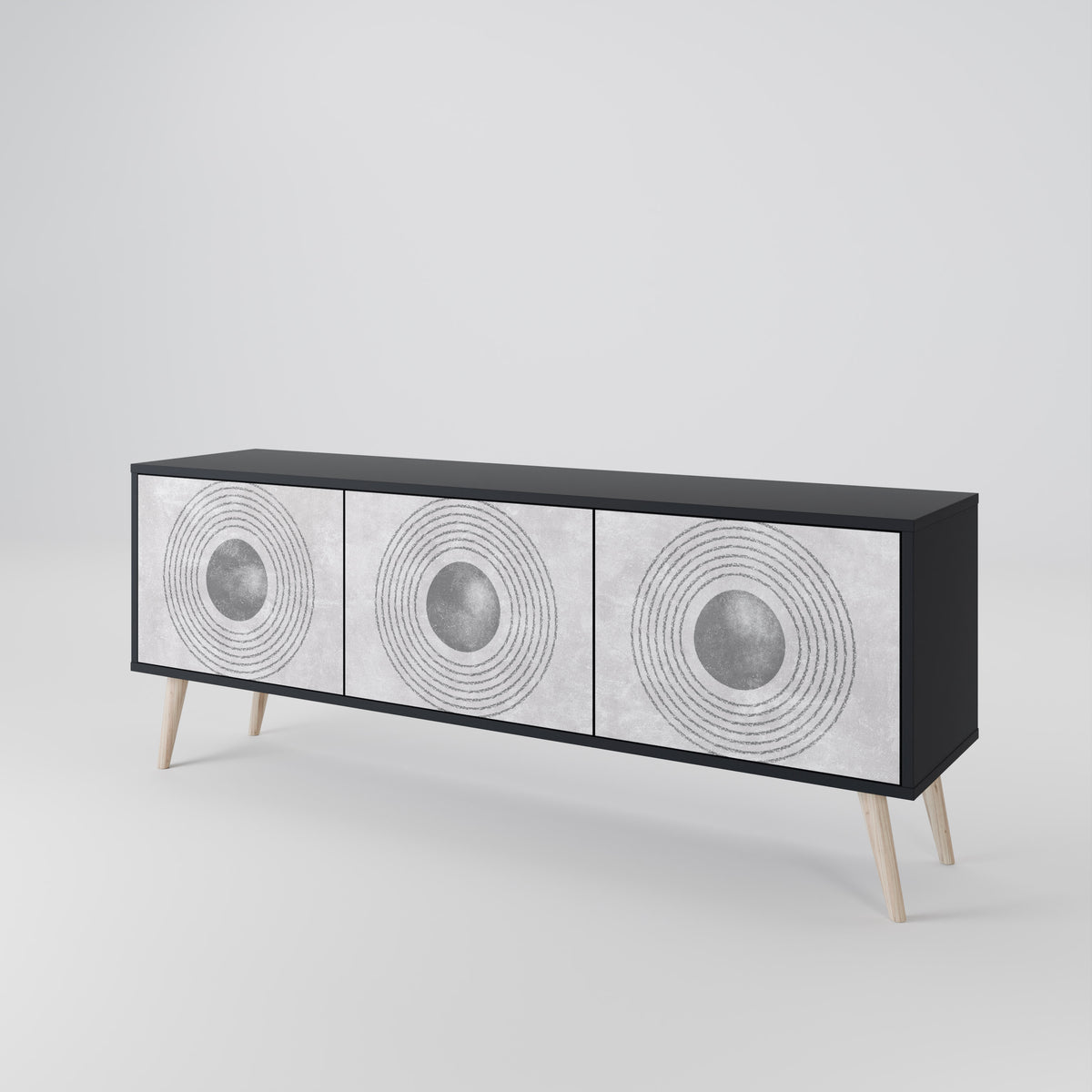 SOLID CIRCLES Mueble de TV de 3 Puertas