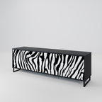 SPLENDID ZEBRA Mueble de TV de 3 Puertas en Acabado Negro