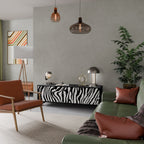 SPLENDID ZEBRA Mueble de TV de 3 Puertas en Acabado Negro