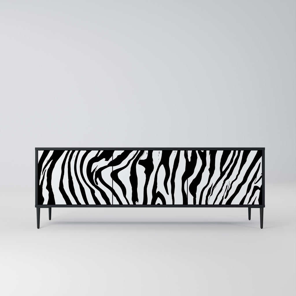 Mueble de TV SPLENDID ZEBRA de 3 puertas con acabado negro
