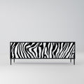 SPLENDID ZEBRA Mueble de TV de 3 Puertas en Acabado Negro