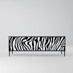 SPLENDID ZEBRA Mueble de TV de 3 Puertas en Acabado Negro