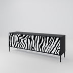 SPLENDID ZEBRA Mueble de TV de 3 Puertas en Acabado Negro