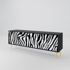 SPLENDID ZEBRA Mueble de TV de 3 Puertas en Acabado Negro