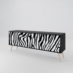 SPLENDID ZEBRA Mueble de TV de 3 Puertas en Acabado Negro