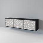 PASSING SECONDS 3-Door TV Stand in Black Finish