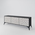 PASSING SECONDS 3-Door TV Stand in Black Finish