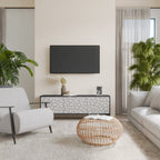 PASSING SECONDS 3-Door TV Stand in Black Finish