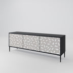 PASSING SECONDS 3-Door TV Stand in Black Finish