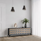 REFLECTION RANGE 3-Door TV Stand in Black Finish