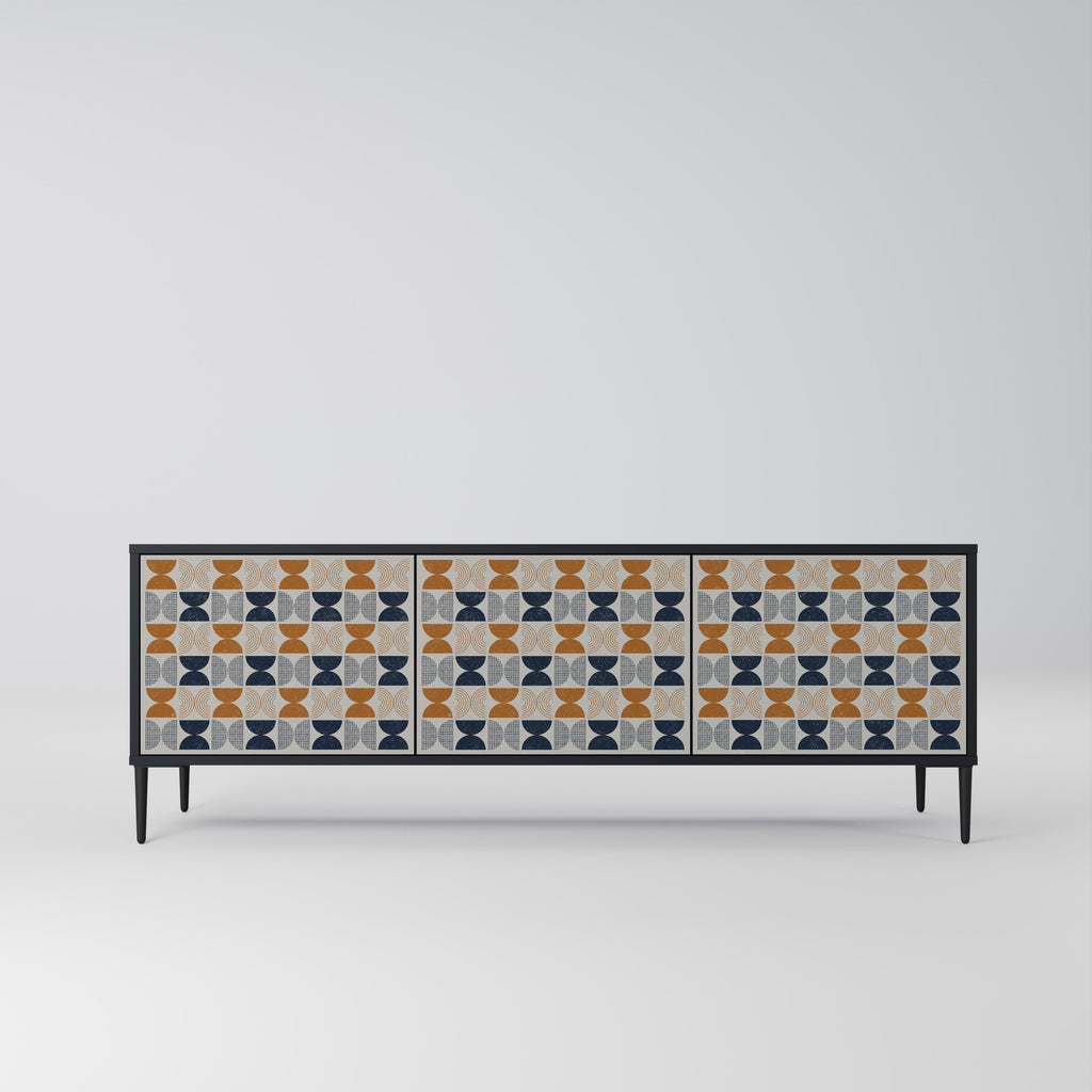 Mueble de TV de 3 puertas REFLECTION RANGE en acabado negro