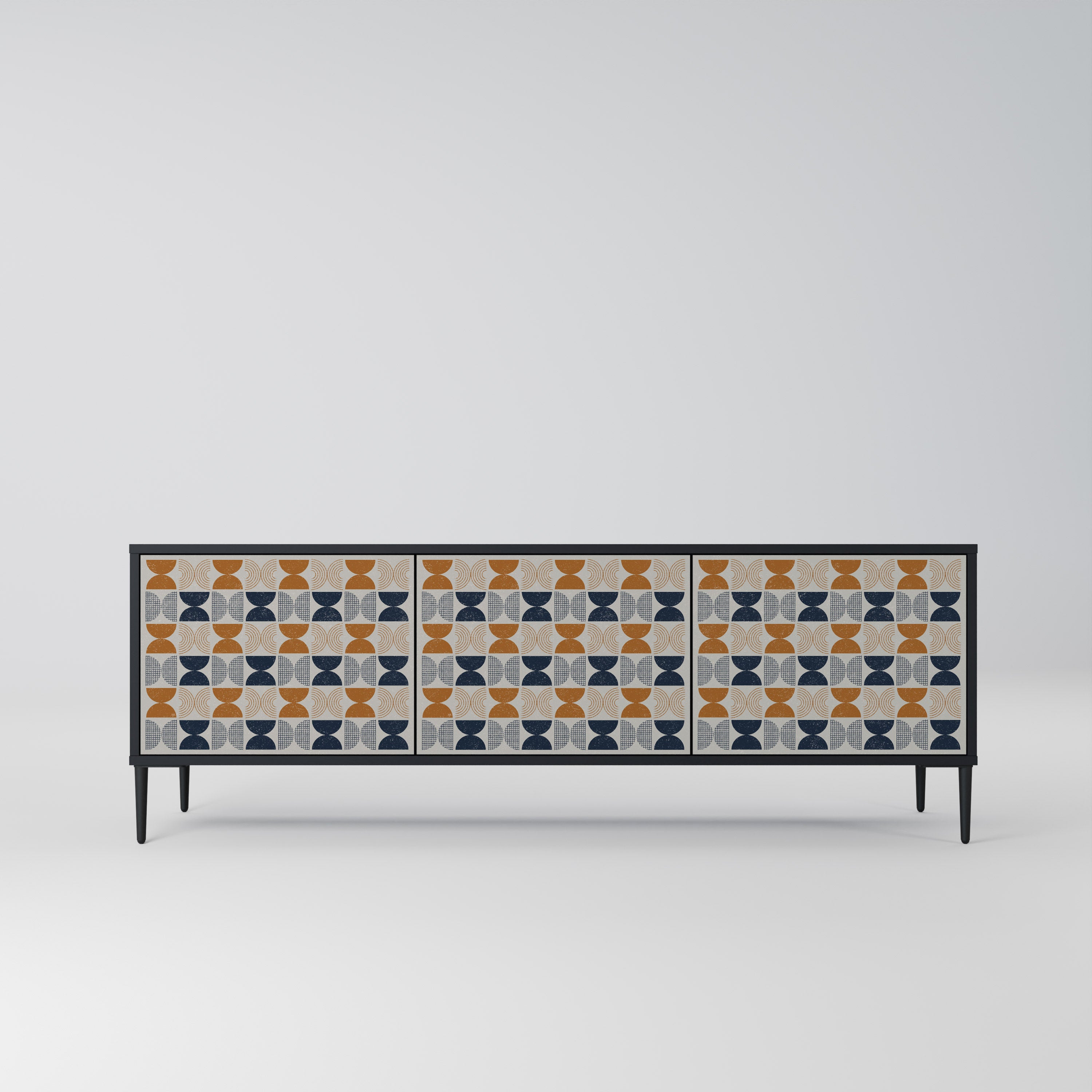 Mueble de TV de 3 puertas REFLECTION RANGE en acabado negro