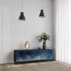 CELESTIAL FALL Mueble de TV de 3 Puertas en Acabado Negro