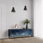 CELESTIAL FALL Mueble de TV de 3 Puertas en Acabado Negro