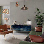 CELESTIAL FALL Mueble de TV de 3 Puertas en Acabado Negro