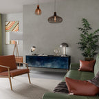 CELESTIAL FALL Mueble de TV de 3 Puertas en Acabado Negro