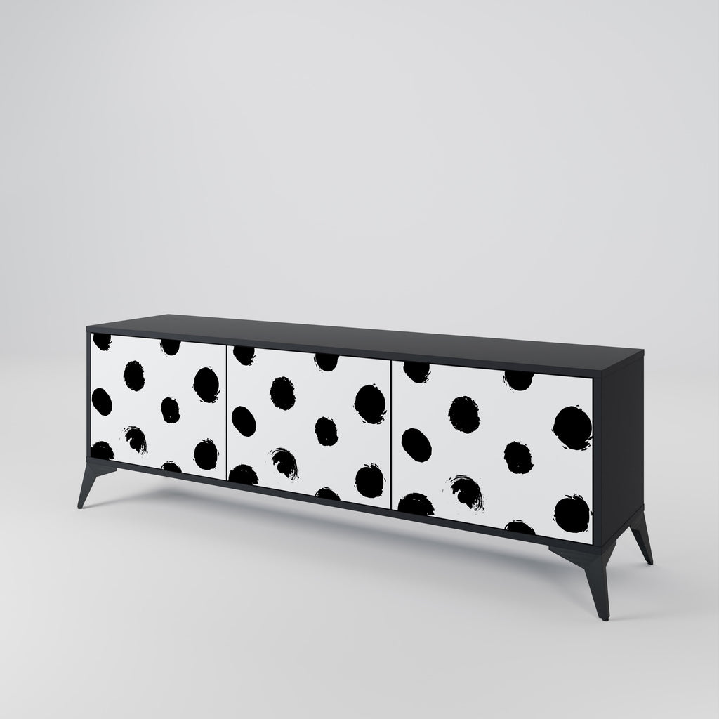 SLIPPING MINUTES Mueble para TV de 3 puertas con acabado negro
