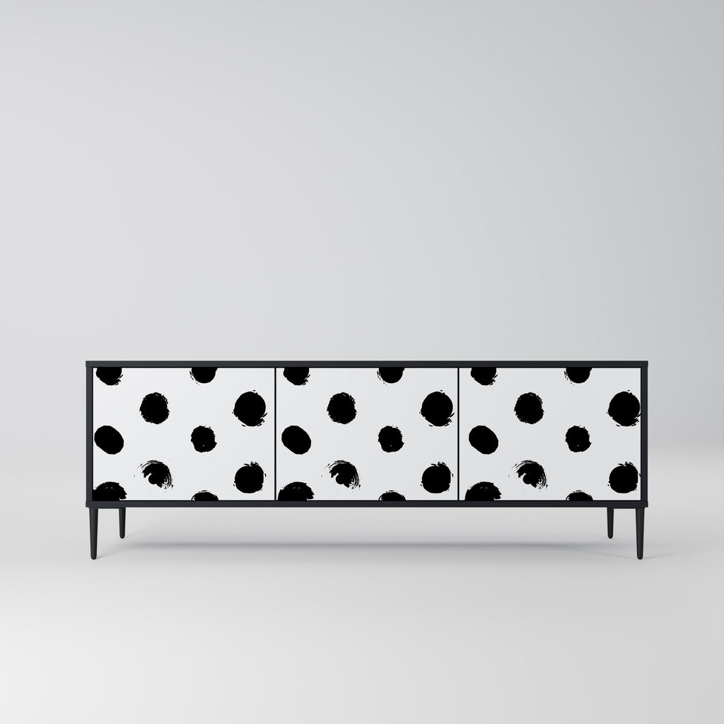 SLIPPING MINUTES Mueble para TV de 3 puertas con acabado negro